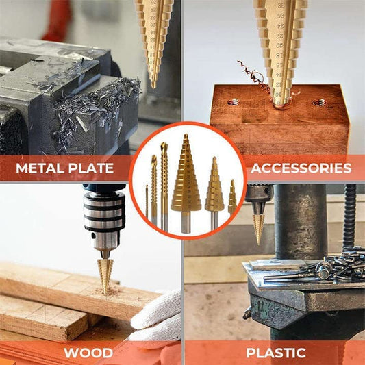 Titanium Step Drill Bit Set